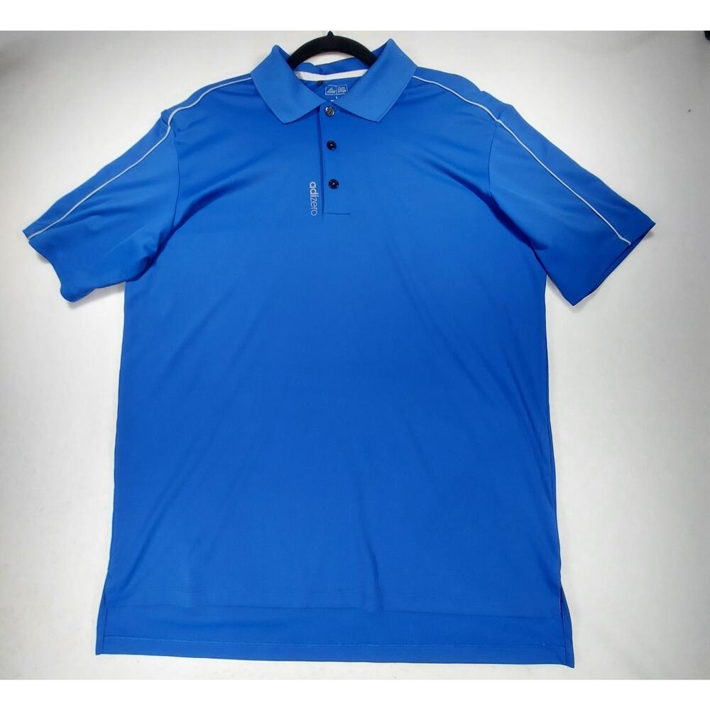 Adidas Golf Polo AdiZero Blue Short Sleeve Athletic Golf Shirt Mens Size Large